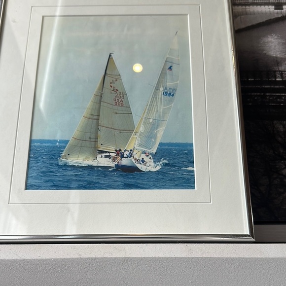 Vintage Nautical Photography Art with Blue and Silver Frame - Picture 3 of 11